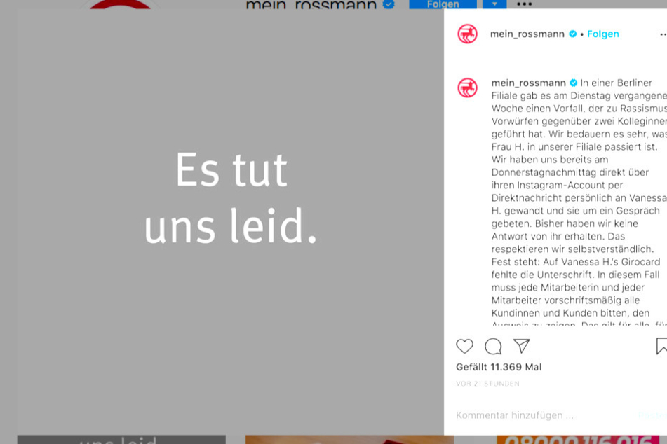 Mit diesem Post entschuldigt sich das Unternehmen bei der jungen Frau.