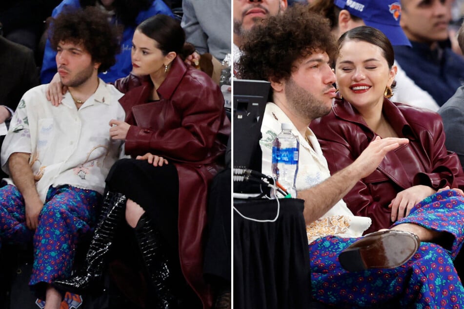 Selena Gomez (r.) and Benny Blanco (l.) shared their love for basketball – and each other – at the recent New York Knicks vs. Philadelphia 76ers game on Monday.