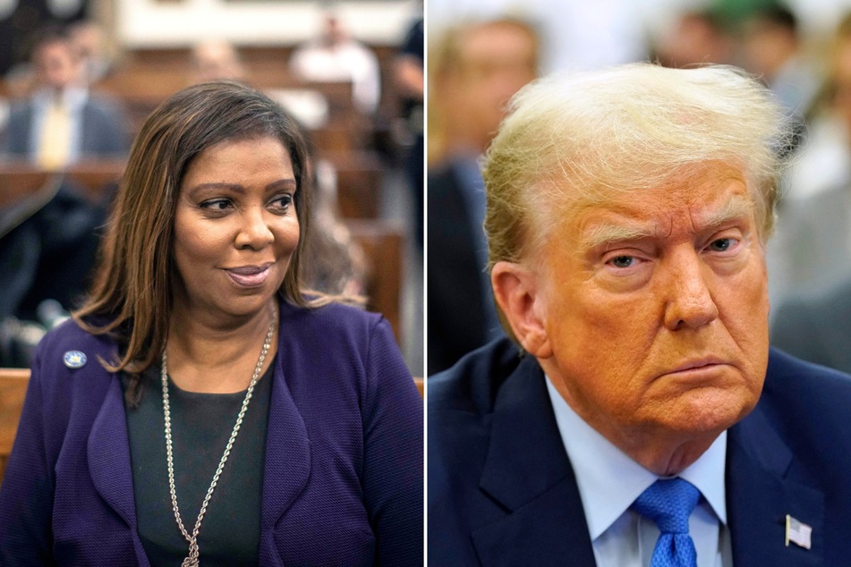 Donald Trump took the stand at his civil fraud trial on Monday, where he criticized New York Attorney General Letitia James (l.), who brought the case forward.