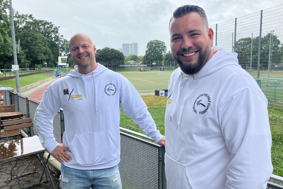 Stefan Lasch (38, l.) und Martin Selle (34, r.) sind die Organisatoren des Benefiz Cups in Dresden.