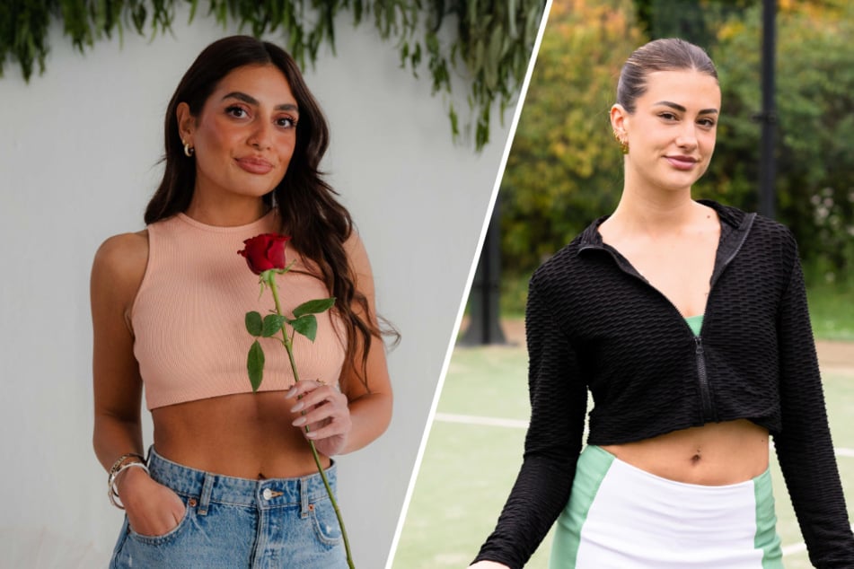 Aylin (32, l.) und Lena (30) sind in der ersten Nacht der Rosen vor dem Exit geschützt.