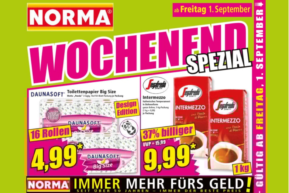 Wochenend-Spezial bei NORMA ab Freitag (1.9.).