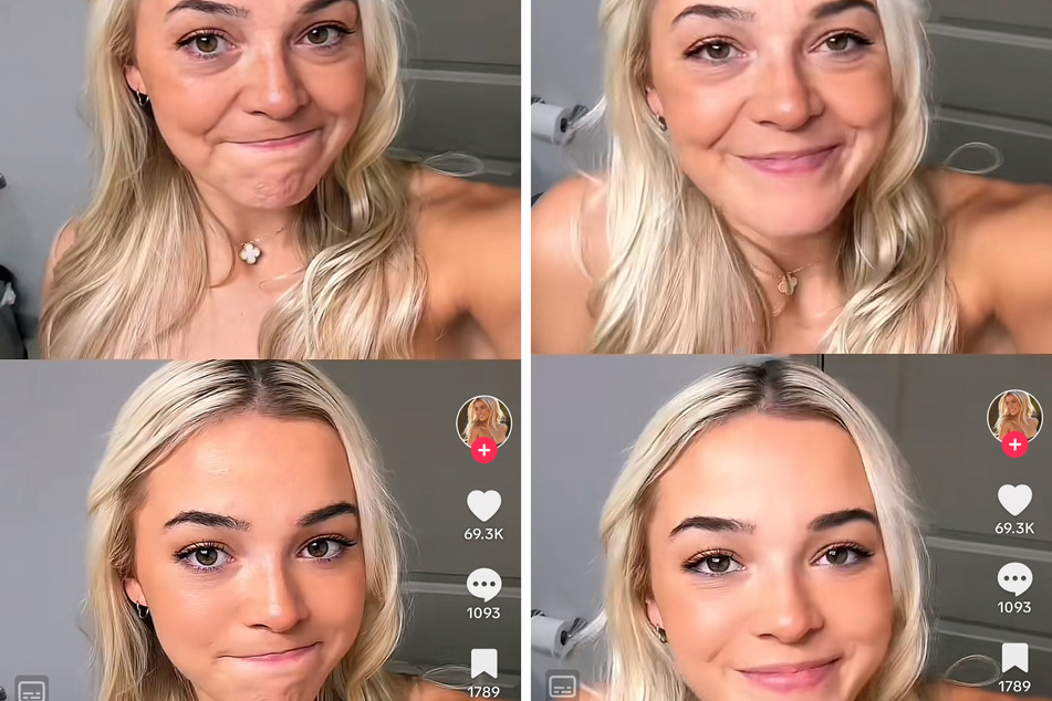 In a hilarious TikTok, Olivia Dunne used a filter that compared her present self with an "older-aged" Livvy, and it's safe to say she is not here for it!