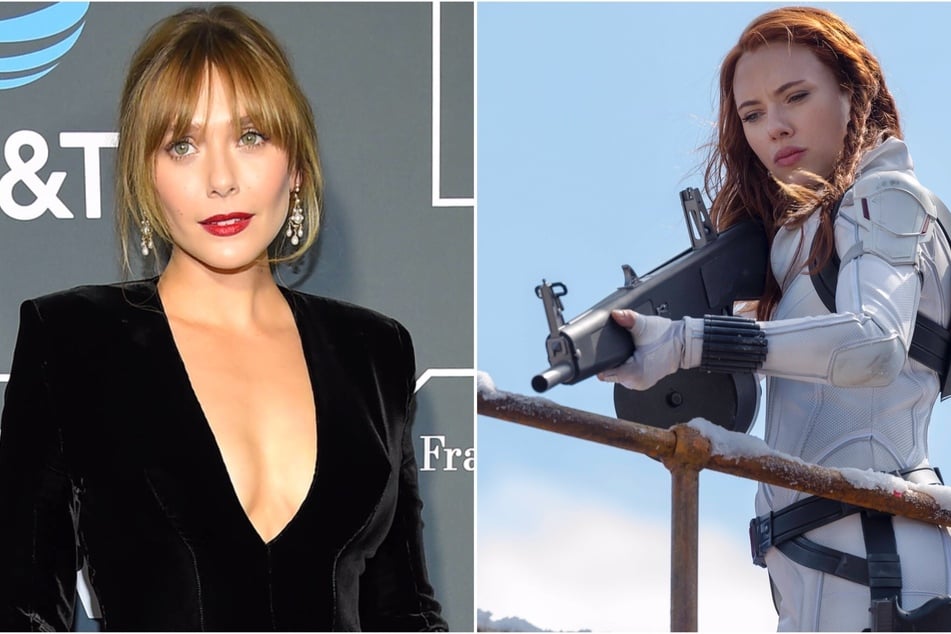 Elizabeth Olsen (l) defended her costar Scarlett Johansson (r) amid her legal battle against Disney.