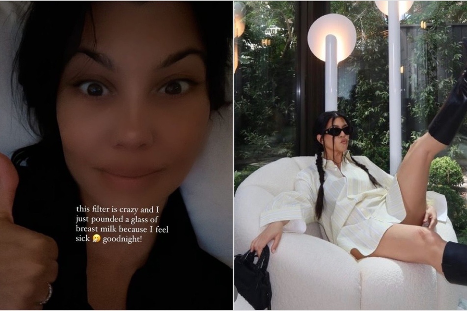 Kourtney Kardashian admits to "pounding" glass of breast milk