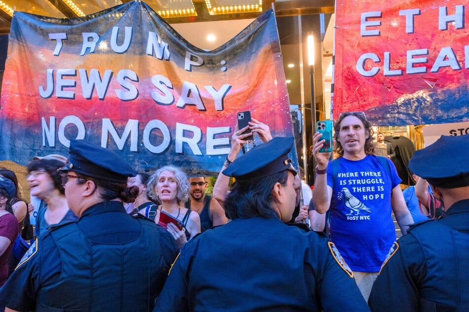 Jewish protesters arrested while demonstrating against Israel's war on Gaza outside Trump hotel