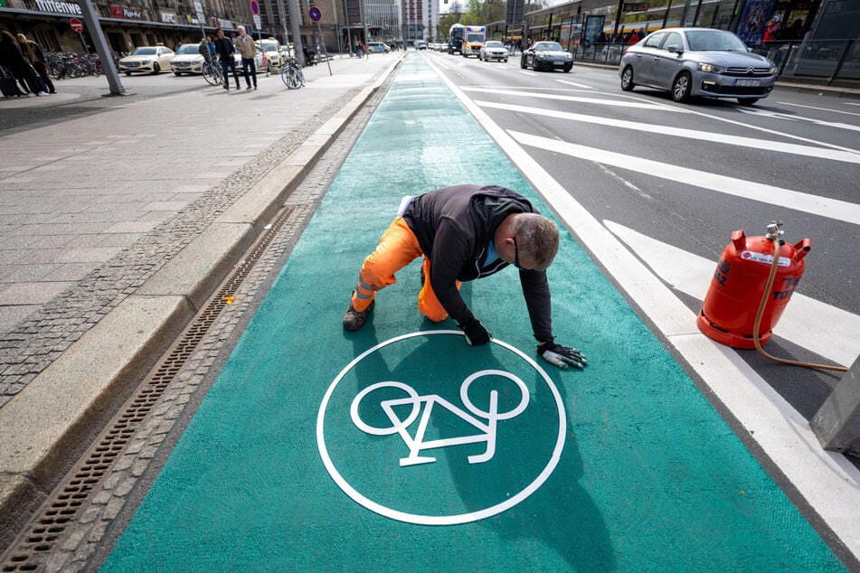 Unter anderem am Ring wurde ein neuer Fahrradweg angelegt. (Archivbild)