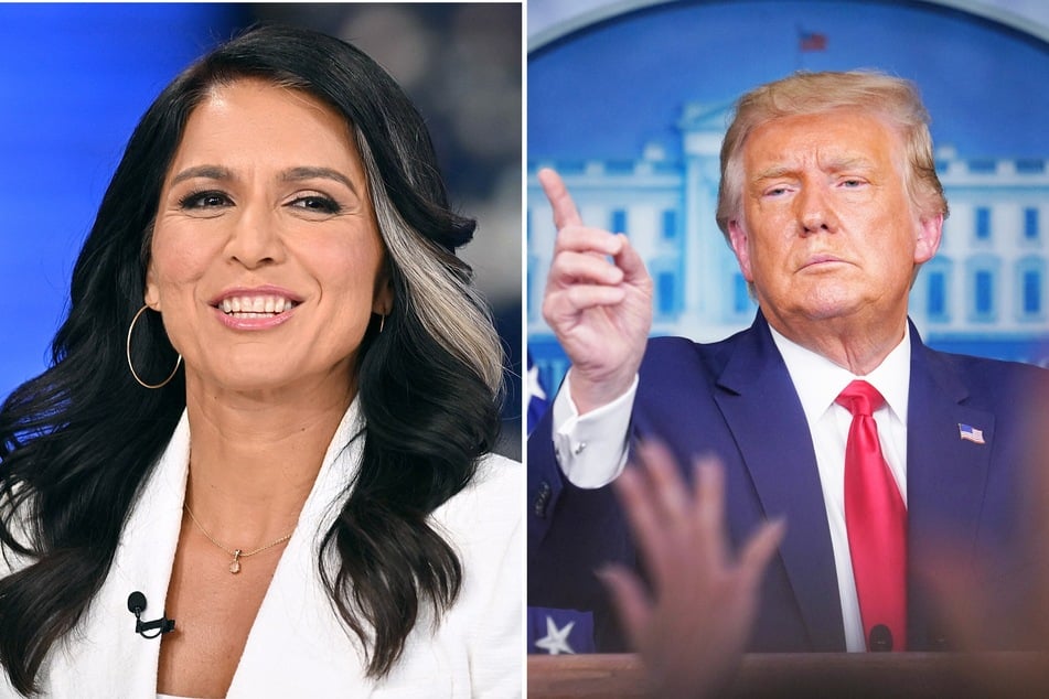 Donald Trump (r.) has reportedly tapped former Democratic presidential candidate Tulsi Gabbard (l.) to help him prepare for his upcoming debate with Kamala Harris.