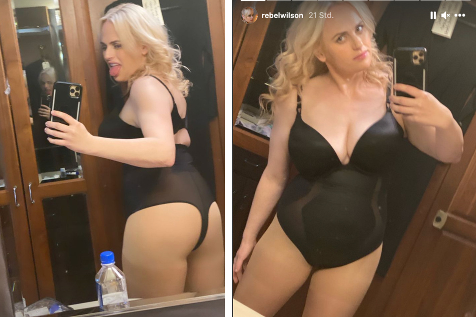 Rebel Wilson (41) shows off sexy lingerie on Instagram (collage).