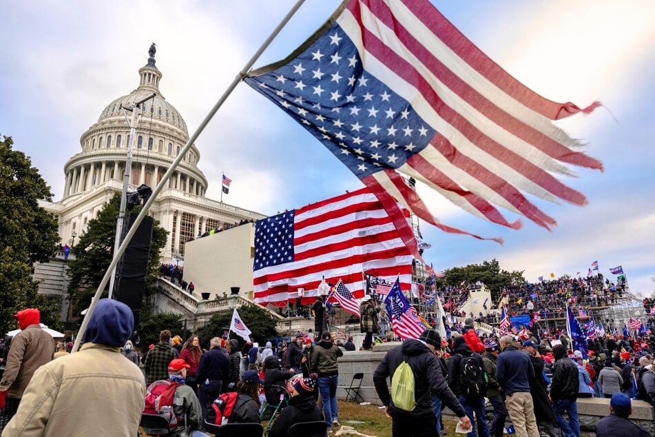 Pro-Donald Trump protesters gather in front of the US Capitol Building on January 6, 2021 in Washington, DC.