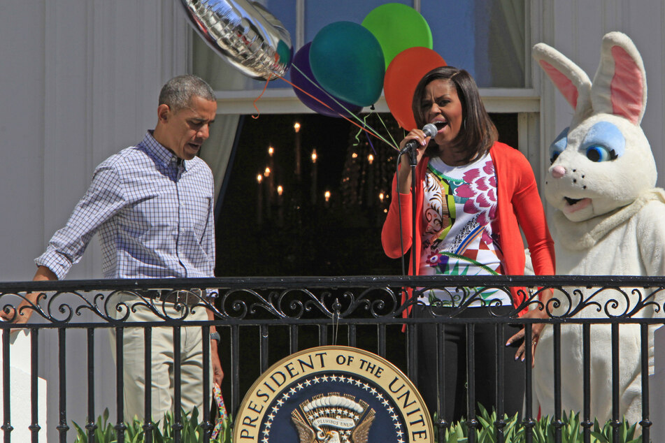 Barack Obama (59) and Michelle Obama (57) at the White House on Easter in 2015.
