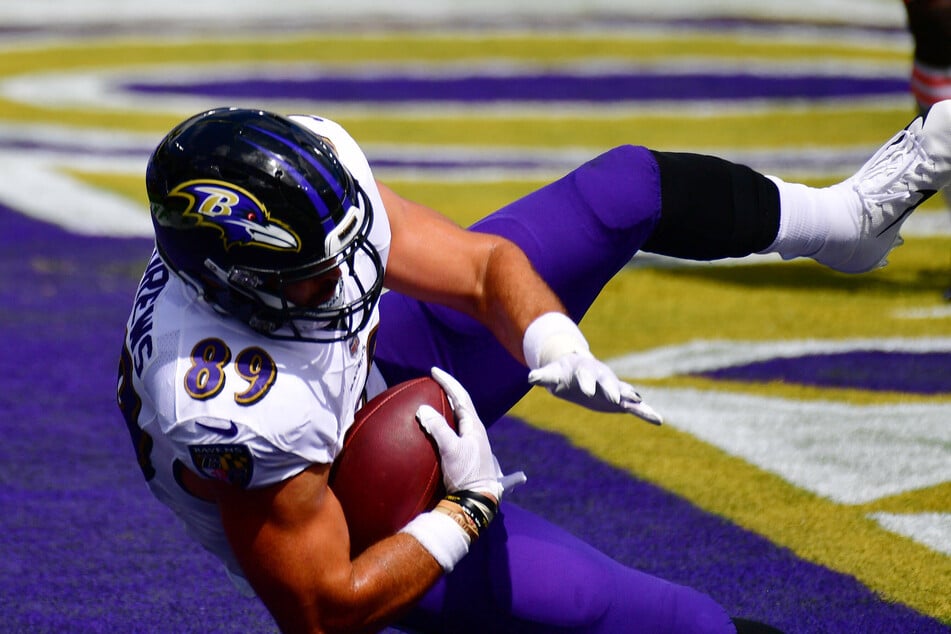 Ravens tight end Mark Andrews caught two touchdowns on Monday night.