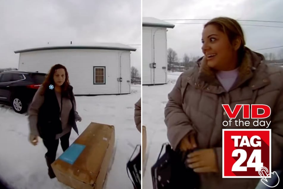 This woman had snow fall into her jacket and immediately blamed her innocent friend.