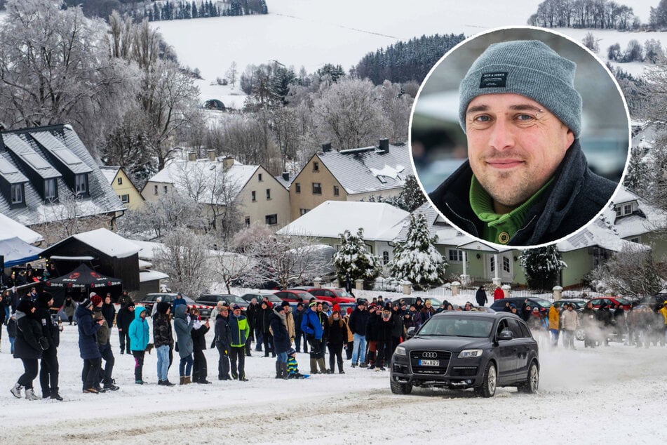 Audis rasen diesmal neuen Skihang im Erzgebirge hoch