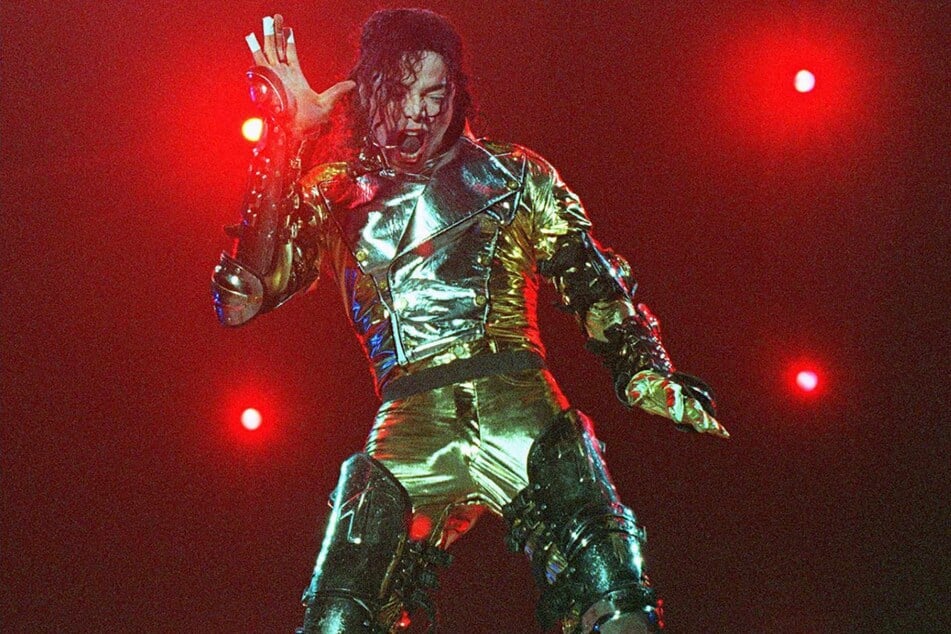 Singer Michael Jackson during his performance October 10, 1997 on the second show of his "History Tour" in South Africa, at Johannesburg Stadium.