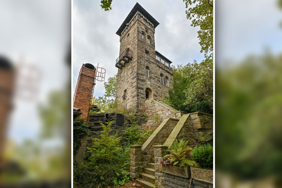 Der Sockel des alten Bismarck-Denkmals neben den Turm auf dem Czerneboh ist noch erhalten.