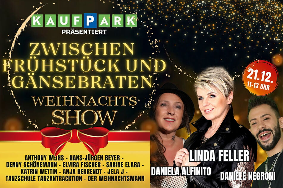 Trefft Linda Feller und Daniele Negroni bei der glamourösen Weihnachtsshow.