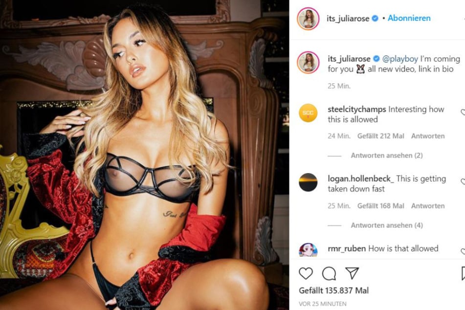 Julia Rose is testing Instagram's limits again.