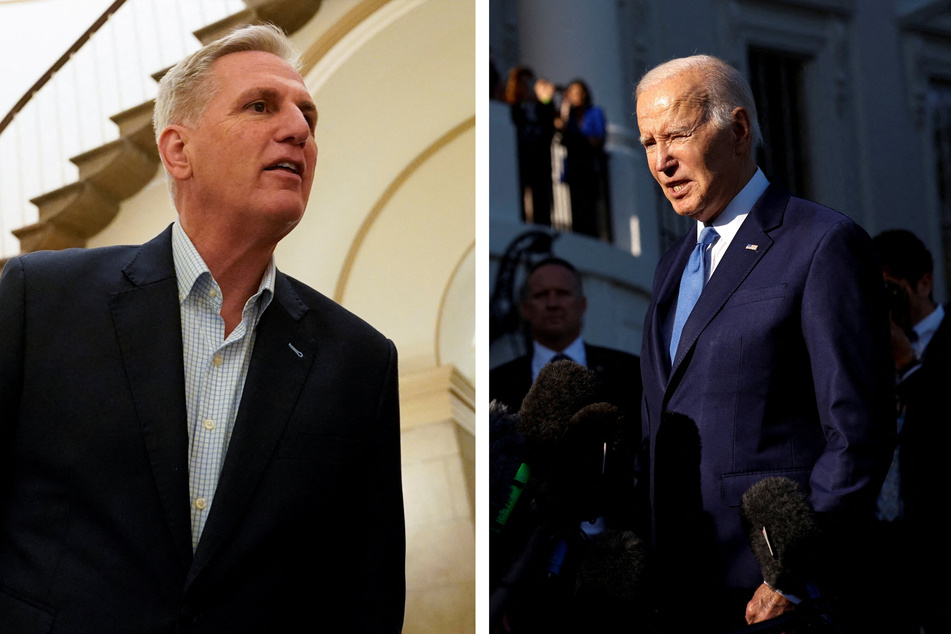 House Speaker Kevin McCarthy (l.) and President Joe Biden have reached a tentative deal to raise the United States' debt ceiling and avoid a catastrophic default.