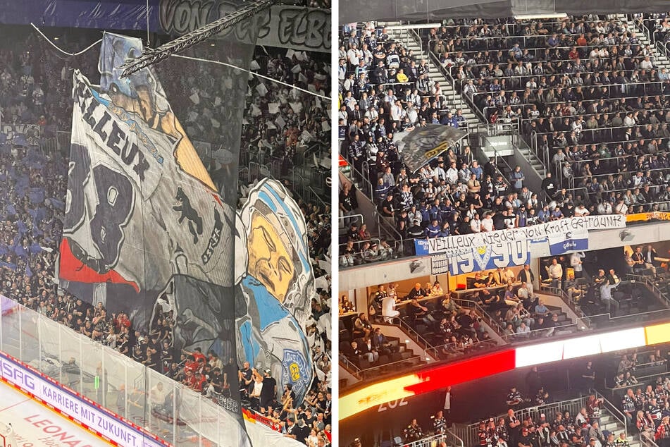 Die Berliner Fans schickten ihr Team mit einem klaren Auftrag in die Partie: Yannick Veilleux & Co. sollten die Eislöwen schlagen. Die Eislöwen-Fans gaben gleich die Antwort: "Veilleux wieder von Kraft geträumt?"