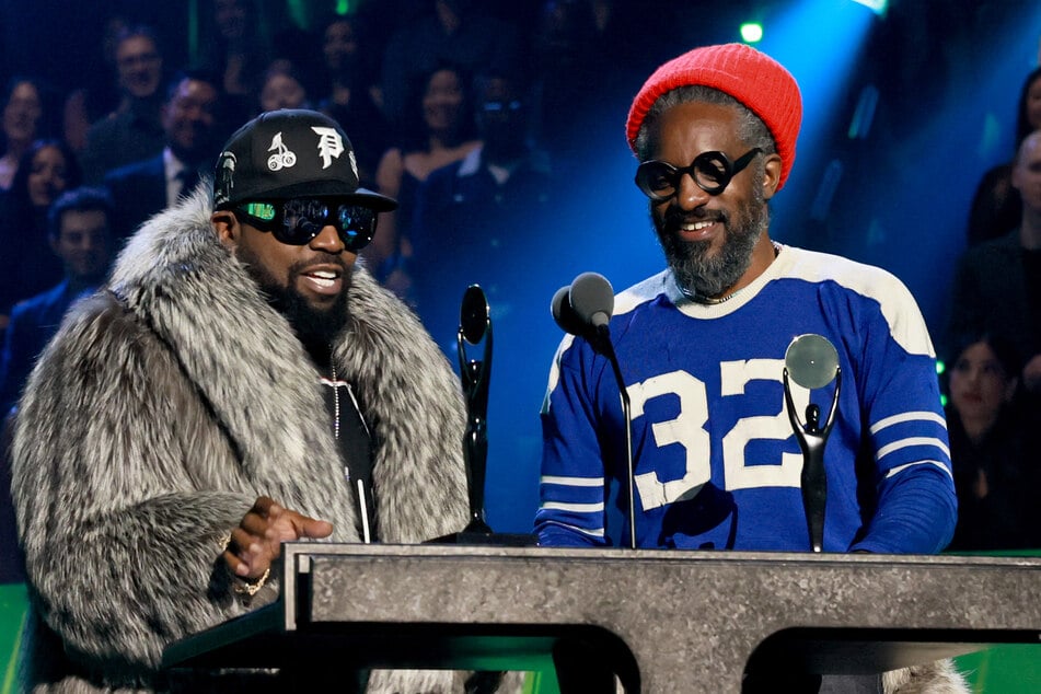 Atlanta's hip-hop duo Outkast was also inducted into the Rock and Roll Hall of Fame on Saturday.