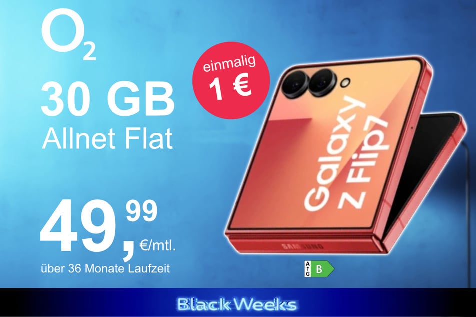 Das Samsung Galaxy Z Flip7 im o2 Mobile M für einmalig 1 Euro.