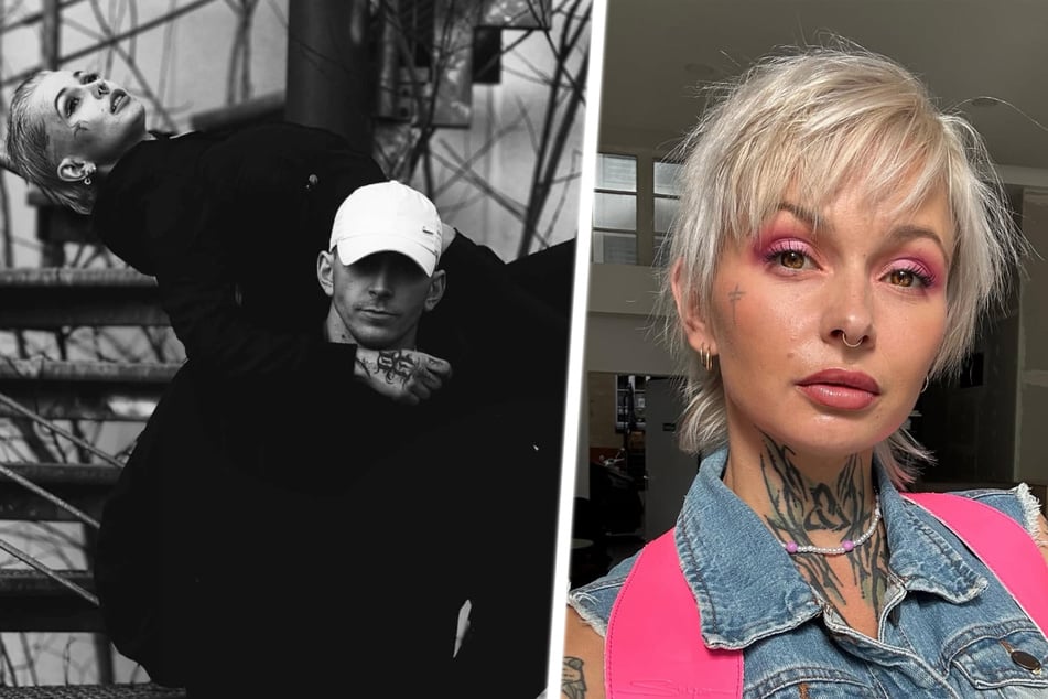 Musiker Damian Beyert (29) und Edith Stehfest (31) posieren für ein gemeinsames Foto.