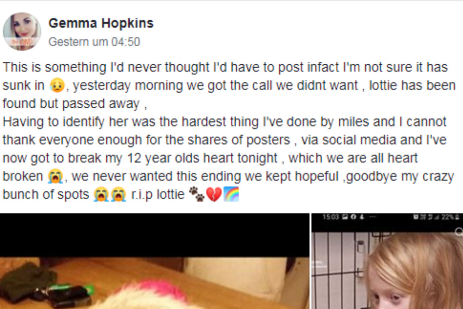 Der Post von Gemma Hopkins.