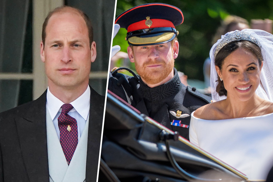 Prince William (l.) reportedly pulled a prank on his brother Harry on the day of his wedding to Meghan Markle (r.).