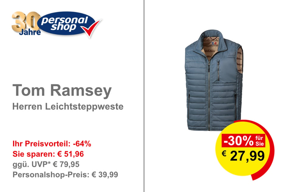 Tom Ramsey Herren Leichtsteppweste