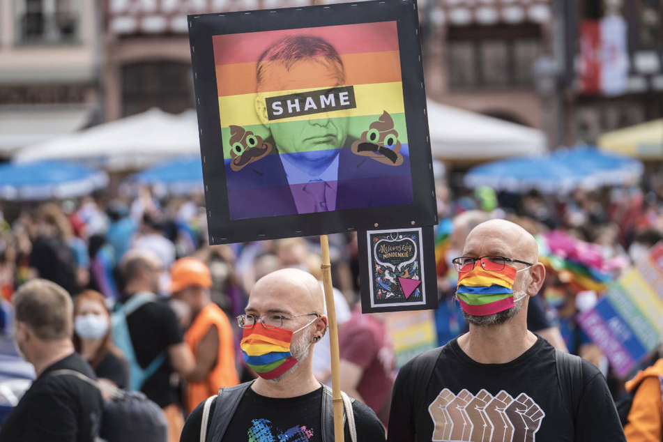 Der ungarische Ministerpräsident Viktor Orban war beim CSD beliebtes Ziel für Kritik.