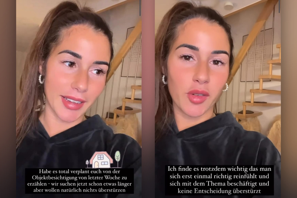 Sarah Engels (29) erzählt in einer Instagram-Story, dass sie ein Haus erwerben möchte. (Fotomontage)