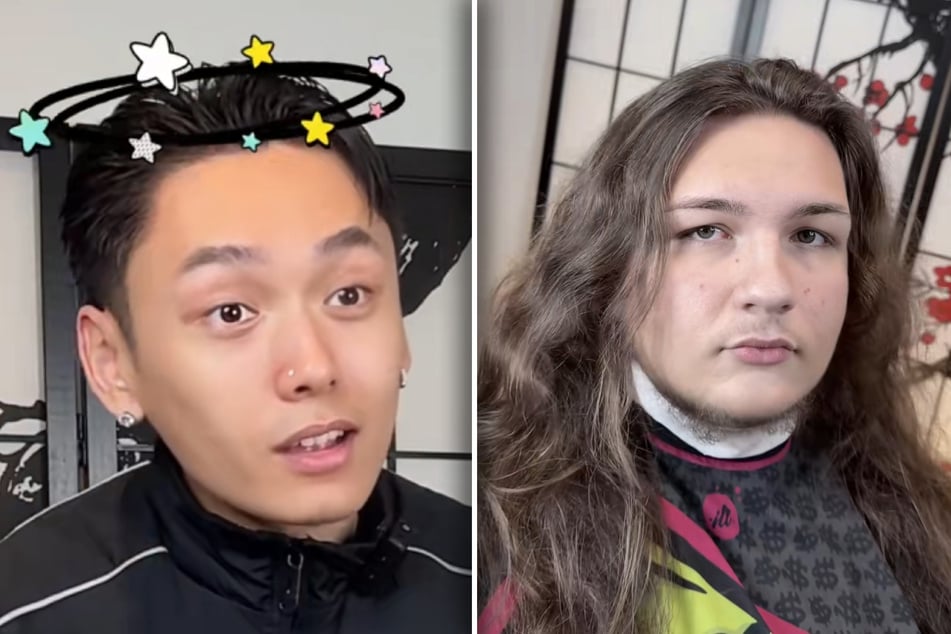 Thai Nguyen (25, l.) traut seinen Ohren nicht, als ihm sein Kunde (r.) verrät, wie alt er ist.