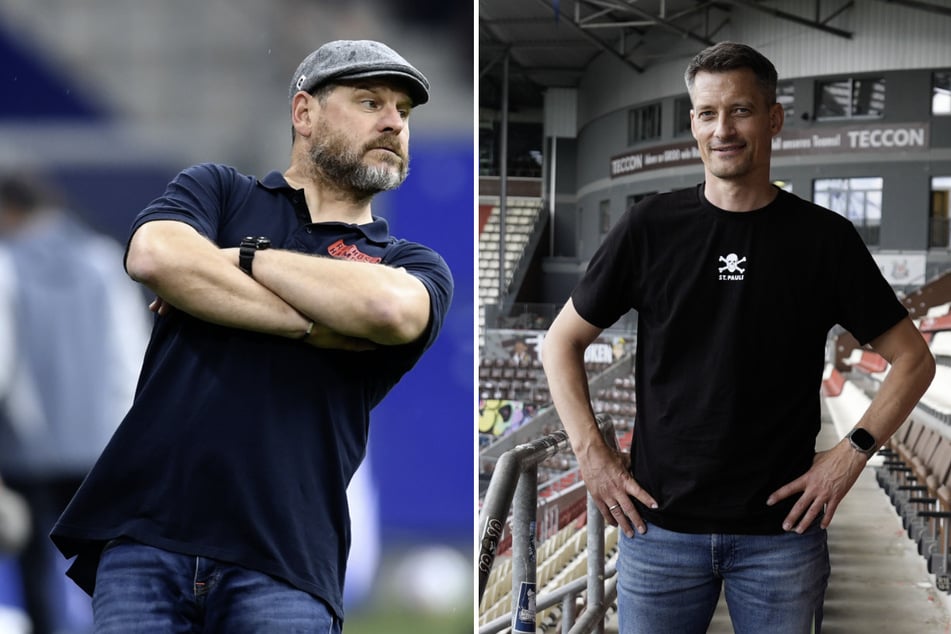 Auf Alexander Blessin (51, r.) und den FC St. Pauli sowie Steffen Baumgart (52) und den HSV wartet ein attraktives Auftaktprogramm.