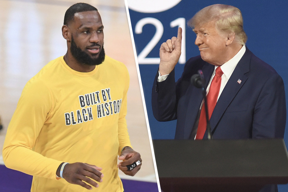 Donald Trump (r.) accused NBA star Lebron James of giving "RACIST rants" in response to Ma'Khia Bryant's shooting by Columbus police.