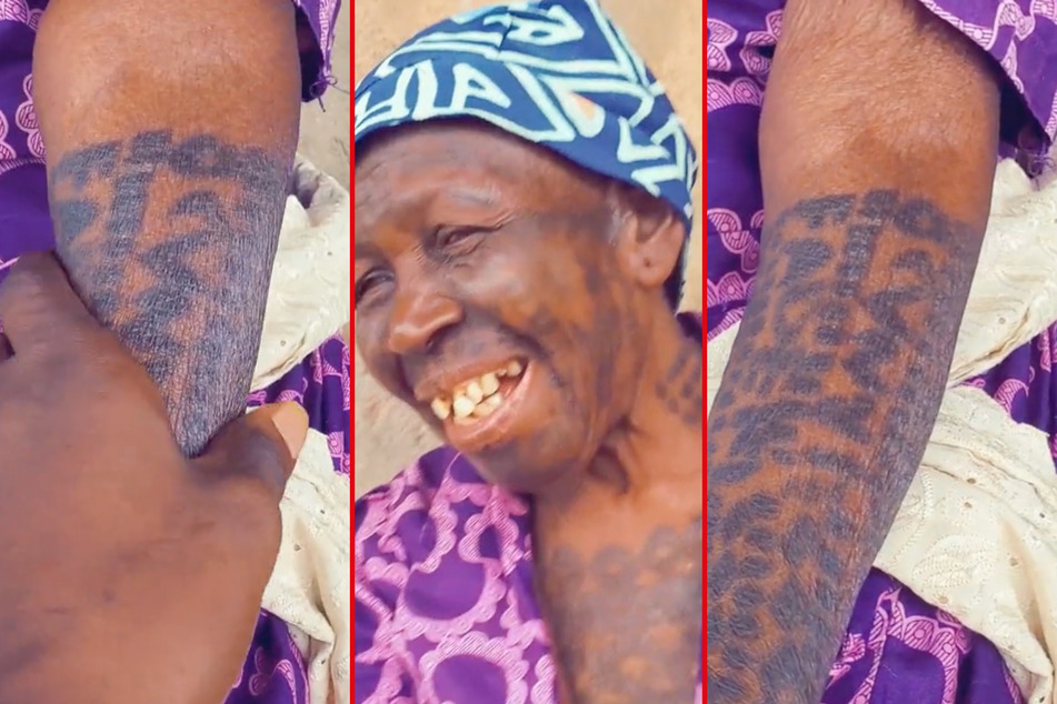 This Nigerian grandma is absolutely coated in intricate tattoos.
