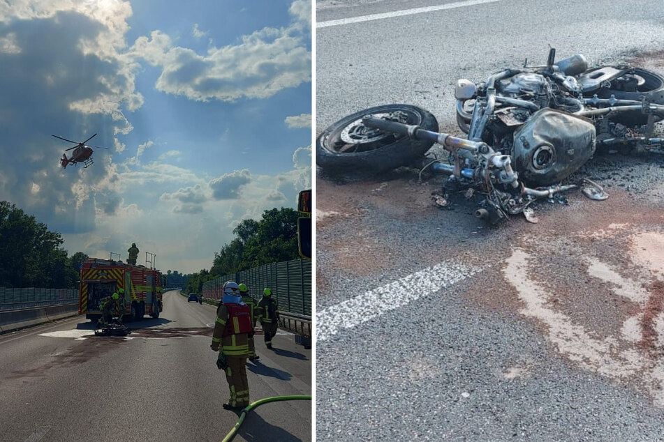 Bei einem Unfall auf der A524 wurde ein Motorradfahrer so schwer verletzt, dass er mit einem Rettungshubschrauber in eine Klinik geflogen werden musste.