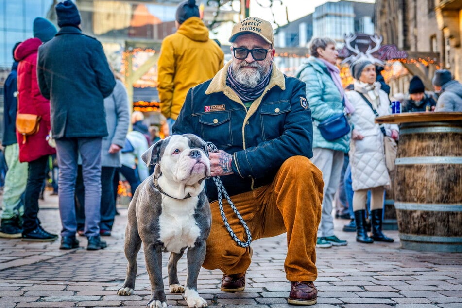 Für Cooper (4) und Herrchen Maik Böhme (60) ist die Silvesternacht entspannt - allein bleibt der Hund jedoch nicht.