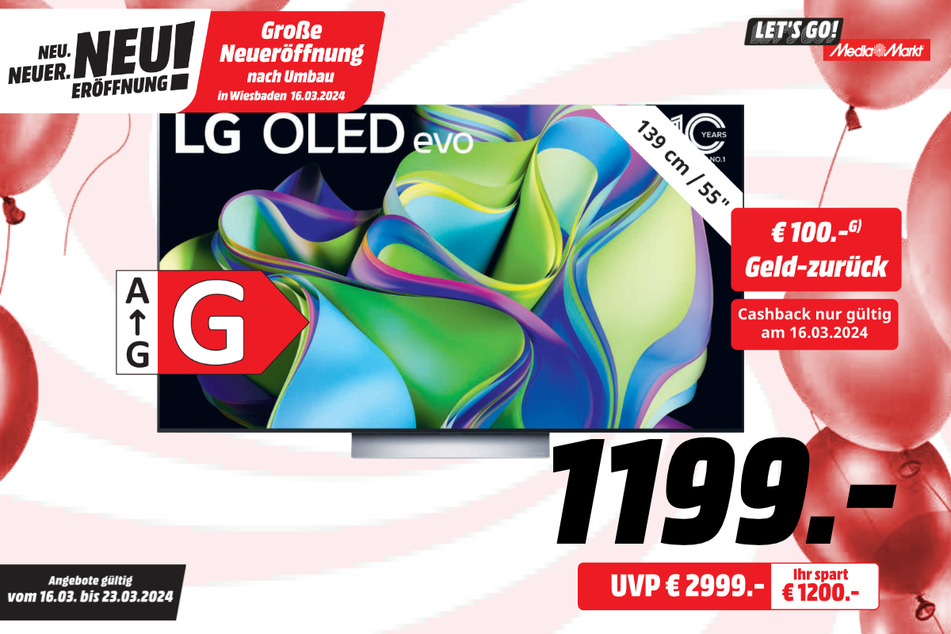55-Zoll LG-Fernseher für 1.199 statt 2.399 Euro.