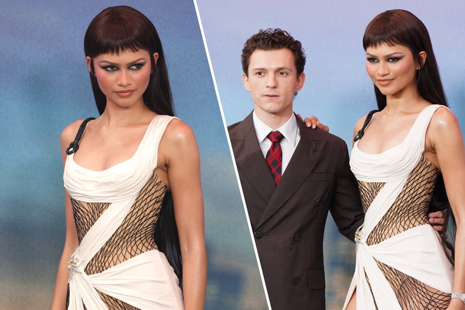 Zendaya wowed in a spider-inspired look from Atelier Versace to promote Spider-Man: Brand New Day in Shanghai.