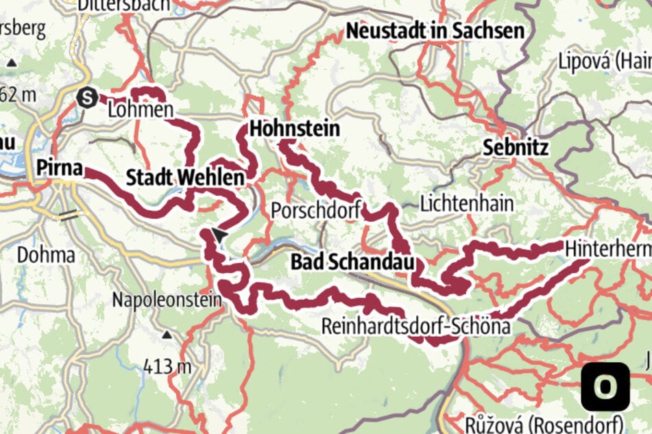 Die Strecke rund um den Malerweg umfasst rund 116 Kilometer.