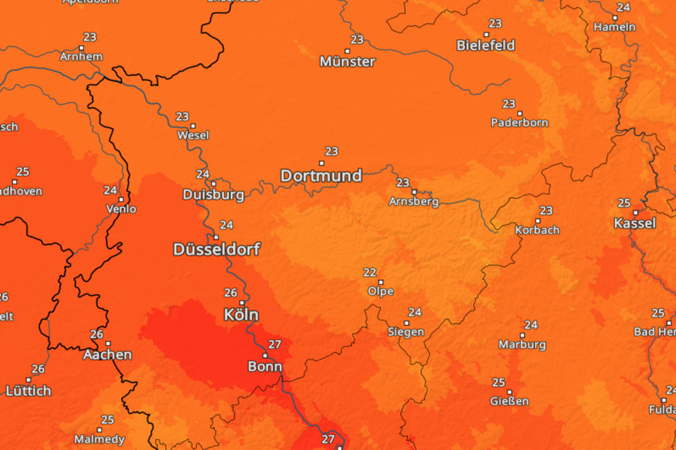 Am Montag (2. Oktober) werden im Bereich um Bonn bis zu 27 Grad erwartet.
