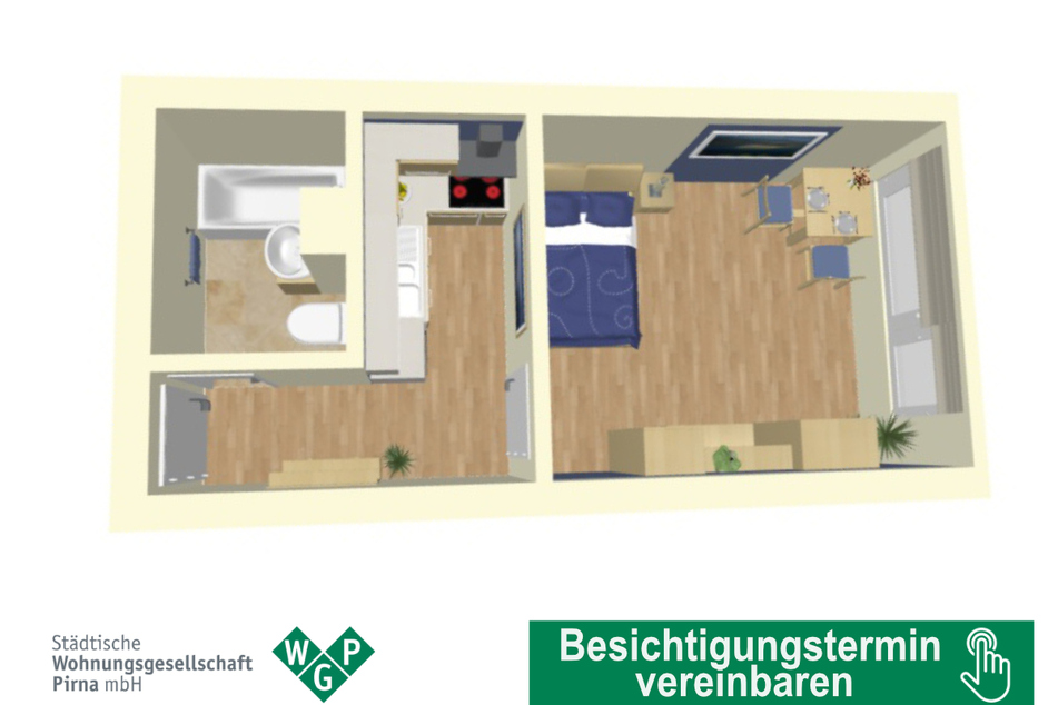 Remscheider Straße 1 a; 26,90 m² für 153,33 Euro KM + NK