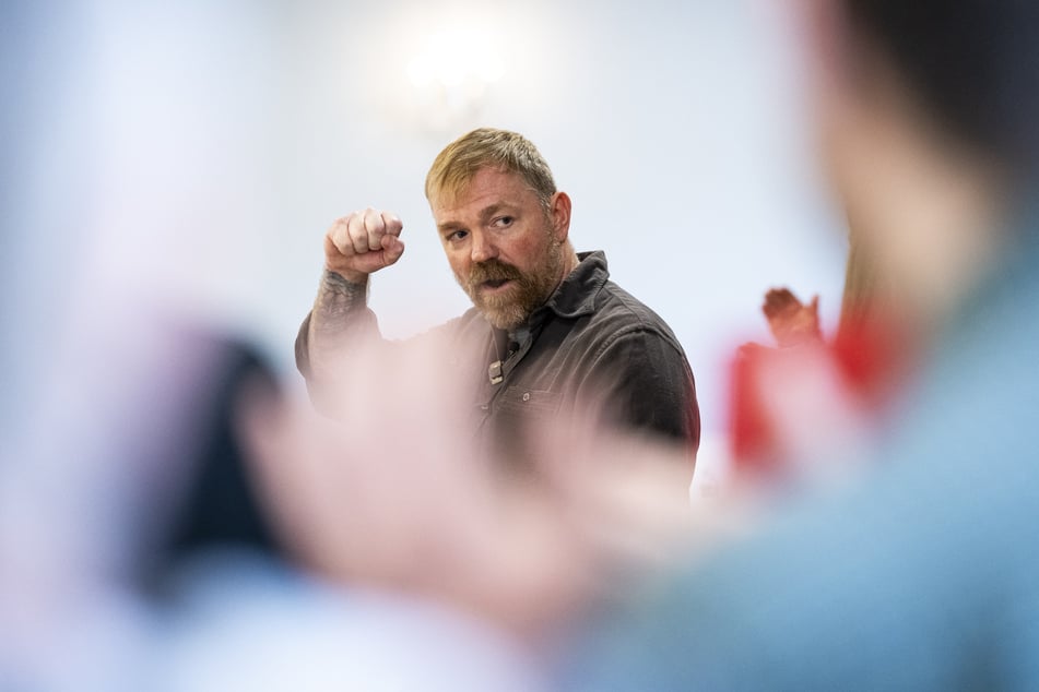Graham Platner gave a triumphant address only days after his main Democratic opponent dropped out of the race.