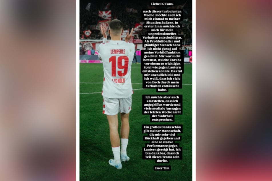 Am Dienstagabend hat sich der FC-Stürmer erstmals selbst zu den Vorkommnissen geäußert.