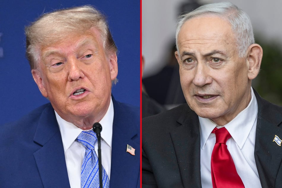 Israeli Prime Minister Benjamin Netanyahu (r) will head to the US next week, where he will hold talks with President Donald Trump.