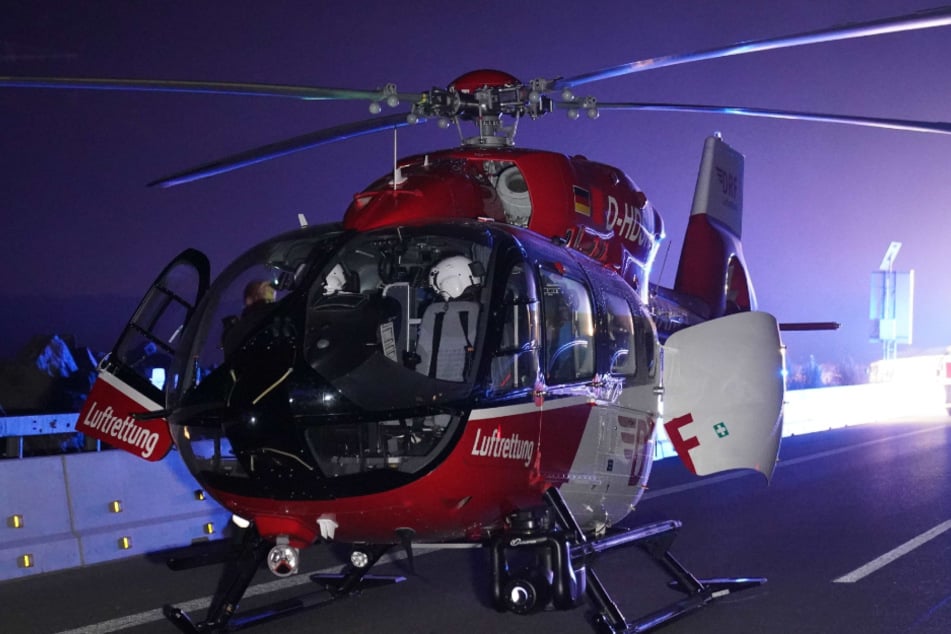 Der Rettungshubschrauber im Einsatz.