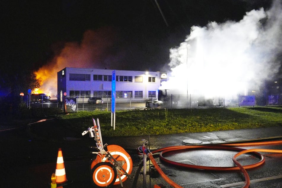 Einsatzort war ein MAN-Betriebsgelände in der Paunsdorfer Straße.
