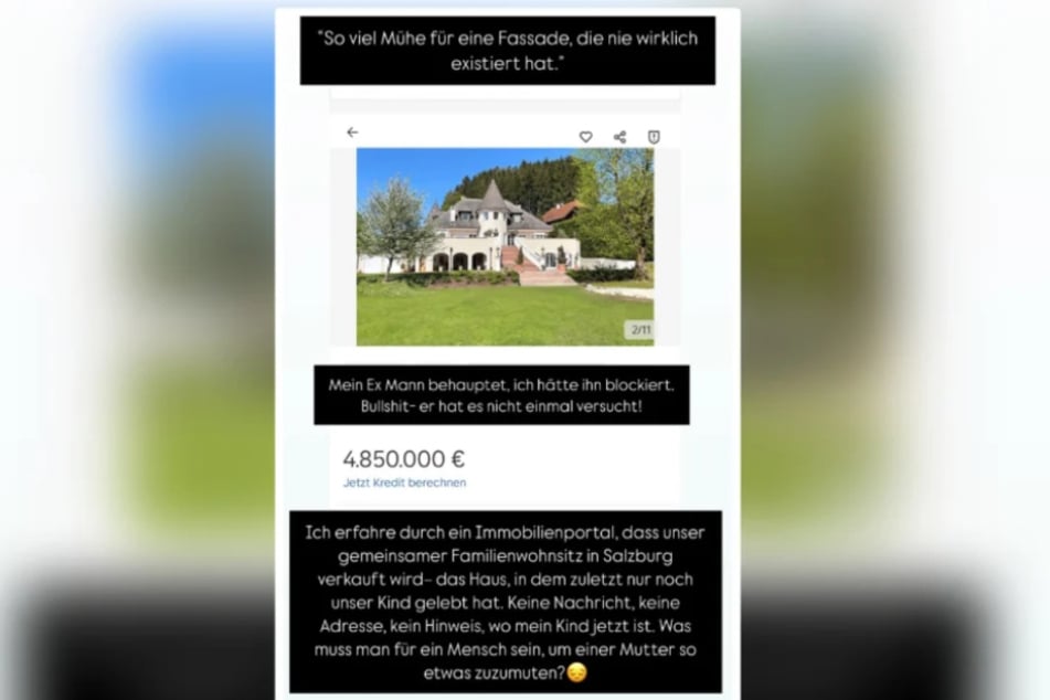 Cora Schumacher brachte am Montag via Instagram-Story ihren Unmut über den Hausverkauf zum Ausdruck.