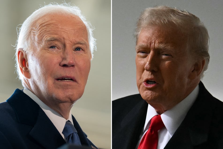 President Donald Trump (r.) has rescinded a Biden administration executive order that established oversight measures for companies developing influential AI models.